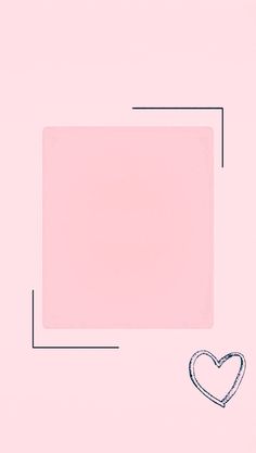 a pink square with a silver heart in the middle on a light pink background that is framed by black lines