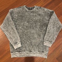 Talentless Sweatshirt. Never Worn. Trendy Gray Sweatshirt For Layering, Grunge Gray Sweatshirt For Fall, Urban Washed Black Tops For Fall, Fall Grunge Gray Sweatshirt, Washed Black Crew Neck Tops For Winter, Winter Crew Neck Tops In Washed Black, Gray Soft-washed Tops For Streetwear, Washed Black Tops For Winter Loungewear, Soft-washed Gray Winter Tops