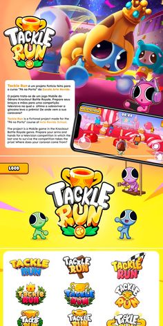 an image of a game screen with the title'tackle run'on it