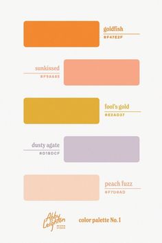 the color palette is shown in different colors, including orange, yellow, and pink