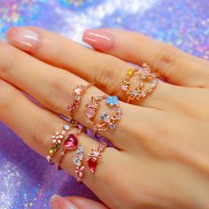 Beading Tips, Pink Flower Ring, Hair Acessories, Dainty Butterfly, Butterflies Wreath, Crystal Vibes, Fantasy Life, Goddess Jewelry, Indie Jewelry