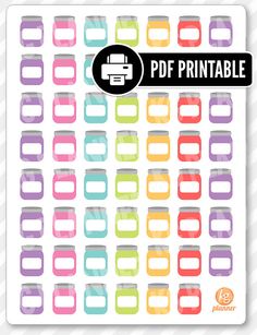 the printable planner stickers are multicolored