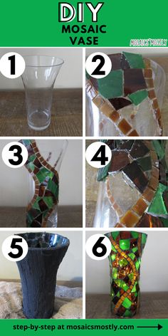 instructions to make a mosaic vase