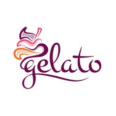 the logo for gelato, an italian restaurant that serves fresh and tasty desserts