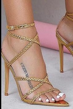 Braided Sandals, Classy Aesthetic, Gold Shoes, Valentino Studs, Womens Heels, Cute Shoes, High Heel, Sandals Heels