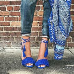 Women's Style Sandal Shoes Fashion Stylish Royal Blue Heels Fringe Sandals Tassels Strappy Stiletto Heels For Party Winter Fashion Prom Dresses Shoes New Years Eve Party Outfit 2018 Spring Exotic Sexy Sandals 2018 New Year Trending Outfit 2018, Music Festival, Ball, Date, Going out, Honeymoon, Red carpet | FSJ Royal Blue Heels, Blue Leather Sandals, Prom Dress Shoes, Fringe Sandals, Prom Heels, Strappy Stilettos, Sandal Shoes, Suede Tassel, Stylish Sandals