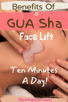 Get a lifted, sculpted, more defined-looking face with a simple daily Gua Sha Massage! Find out from Glowitgreen.com all the benefits of this technique, what tools to use, and how to tone and define your facial features! Depuffing Routine, Depuffing Face Massage, Facial Massage Benefits, Bloated Face, Gua Sha Routine, Face Massage Anti Aging, Facial Massage Techniques, Face Massage Techniques, Natural Beauty Routine