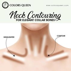 Beauty Tricks And Tips, Neck Makeup Contour, Square Face Contour And Highlight, Easy Contouring For Beginners, Face Correction, Easy Natural Makeup Tutorial, Neck Makeup, Contouring Guide, Neck Contouring