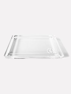 a clear plastic tray on a white background