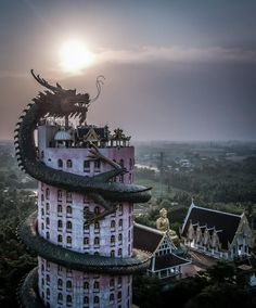 the dragon temple wat sam phran in bangkok thailand at sunset Bangkok Temple Photography, Temples In Bangkok, Thailand Monkey