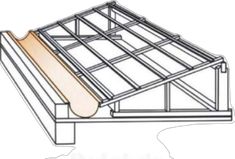 a drawing of a metal structure with wood planks on the top and bottom part