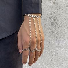 Geometric Ring, Emo Fashion, Hand Chain, Hip Hop Jewelry, Hand Jewelry, Mens Jewelry Bracelet, Bijoux Diy, Chain Ring