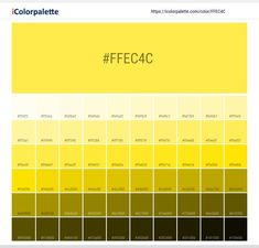 the color palette for ffec4c is shown in yellow and brown tones