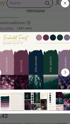 the color scheme for this website is shown in green, purple and black colors with an additional