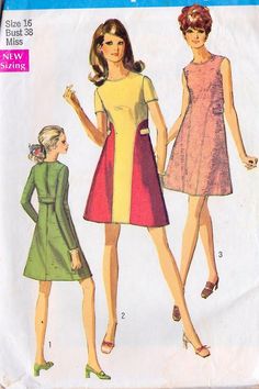 1969 I made this dress :) Mod Dress Pattern, 1960s Mod Dress, Fashion 60s, Vestidos Retro, Retro Sewing Patterns, Robes Vintage