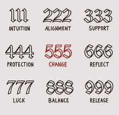 some type of numbers that are in different styles and sizes, with the same number on each