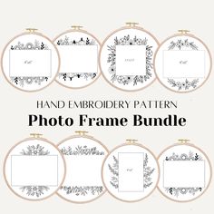 hand embroidery pattern photo frame bundle