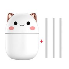 an image of a cute cat air freshener dispenser with two straws