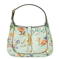 Jackie 1961 Mini Shoulder Bag Mint Green Leather (Limited Edition) Purchased In Florence At Gucci Garden This Bag Is At Permanent Part Of The Gucci Museum Exhibition! Floral 'Soave Amore' Print Mint Green Leather Gold-Toned Hardware Internal Tag With '520 Limited Edition' Suede Lining Inside: 1 Open Pocket This Style Is Sold With An Additional Shoulder Strap Which Can Be Attached To The Bag With A Buckle Closure Piston Closure Made In Italy The Leather Of The Bag Is Rendered In Soft Pink And Gre Green Designer Bag, Gucci Museum, Black Gucci Purse, Mint Green Purse, Gucci Fanny Pack, Mint Green Flowers, Gucci Garden, Gucci Floral, Gucci Purse