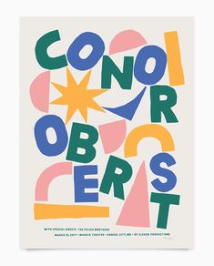 an art print with the words cool or worst in multicolored letters on white paper