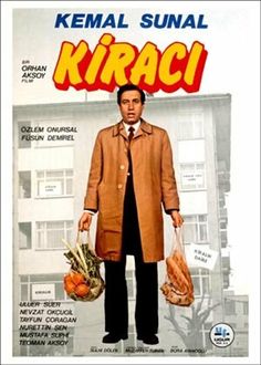 a movie poster with a man holding two bags in front of him and the words kiraci written on it