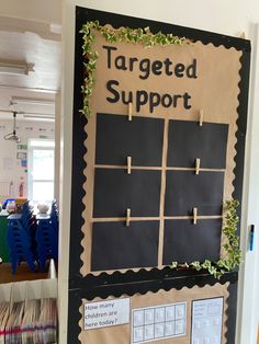 a bulletin board with the words targeted support written on it