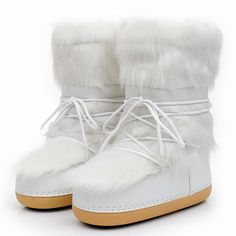 Space Boots, Mode Au Ski, Moon Shoes, Winter Snow Boots Women, Stylish Winter Boots, Fur Ankle Boots, Women Ski, Shoes Boots Ankle