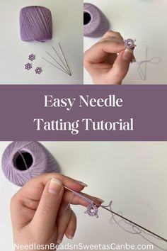 the instructions to make needle tatting with yarn