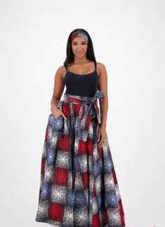 Introducing the Ankara Maxi Skirt - a stunning addition to any wardrobe. This skirt features a vibrant Ankara print, elevating any outfit with its unique and bold design. Crafted with premium materials for a luxurious feel, this skirt will make you feel like a fashion icon. Embrace sophistication and style with the Ankara Maxi Skirt.  Fits up to 2X. Made of 100% cotton. 42" inches long in length.