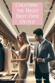 a man and woman looking at clothes in a store