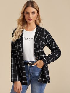 Lapel Neck Single Button Plaid Blazer #Sponsored , #Affiliate, #Single#Neck#Lapel Cosplay Tips, Plaid Blazer, Womens Plaid, Plaid Shirt, Women's Plaid Shirt, Women's Blazer, Plaid