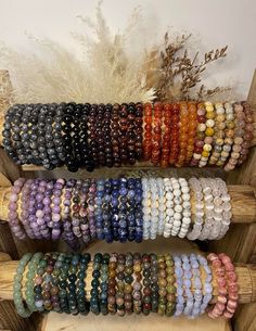 Stunning High Quality Crystal and Gemstone Bracelets Mix Variety Natural Bracelets, Crystal Bracelets Diy, Body Jewelry Diy, Bracelet Combo, Girly Bracelets, Spiritual Bracelets, Crystal Bead Jewelry, Pretty Jewelry Necklaces, Earthy Jewelry