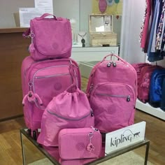 Kipling pink Preppy School Bag, Justice Backpacks, High School Bags, Kipling Backpack, Kipling Handbags, Travel Bag Set, School Bags For Girls