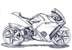 a drawing of a motorcycle is shown in this image, it appears to have been drawn