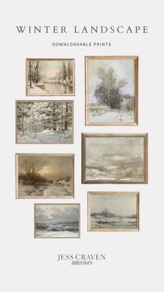 the winter landscape is shown in this book