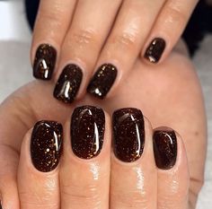 Brown Nails Design, Manicure Nail Designs, Nail Effects, One Color Nails, Glitter Gel Nails, No Rules, Instagram Nails, Get Nails, Nail Designs Glitter