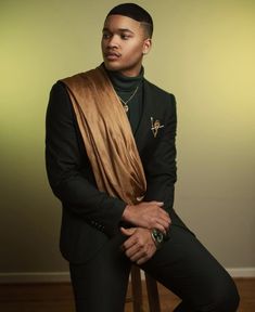 Luxury Black Ceremonial Suits, African Wedding Suits For Men, Royal Black Outfit Men, African Suits Men, Black Male Fantasy Outfit, Black And Gold Suit, Men’s Suit With Cape, African Royalty Fashion Men, African Male Suits