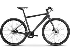 a black bike is shown against a white background