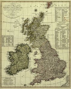 an old map of the british isles