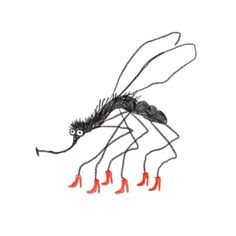 a drawing of a mosquito with four legs