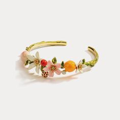 Nwt Never Worn Plating: 18k Gold Materials: 18k Gold On Brass, Enamel Orange And Cherry Blossom Cuff Bracelet 2024 Jewelry, Sydney Fashion, Colourful Jewellery, Ring Inspo, Phone Ideas, Dope Jewelry, Jewelry Lookbook, Funky Jewelry, Antique Necklace