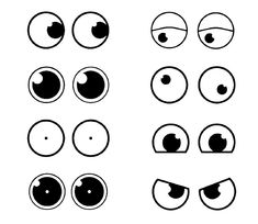 the different types of eyes in black and white, each with their own eyeball