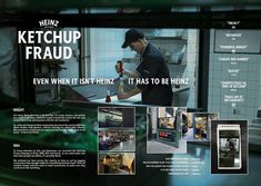 an ad for ketchup fraud featuring a man working in a kitchen