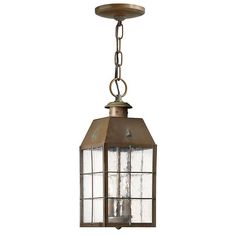 A Hinkley classic, Nantucket features a timeless New England design for the ultimate in vintage nautical chic. An Aged Brass finish, clear seedy glass panels and durable solid brass construction add to its retro appeal. Shape: Cage. Color: Clear. Finish: Aged Brass. Nautical Chic, Pond Lights, Outdoor Hanging Lanterns, Outdoor Pendant Lighting, Gas Lights, Hinkley Lighting, Mini Pendant Lights, Vintage Nautical, Outdoor Pendant