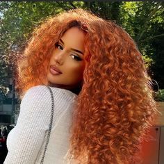 16” Ginger Orange Kinky Curly Lace Front Wig *New* Arrives New Human Synthetic Blend Lace Front Wig. Color : As Shown 150% Density You Can Cut , Curl , And Style This Wig Heat Resistant Up To 315f 22.5 In Circumference Hand Tied - Check My 5 Star Reviews You Could Cut The Front Lace To Blend As Your Own Hairline Dye Wash I Do Not Trade My Wigs Bundle With The Got2b Ultra Gel Or Ghost Bond To Save 10% Off $$$ Red Curly Wig, Hair Color Orange, Curling Iron Hairstyles, Remy Human Hair Wigs, Curly Lace Front Wigs, French Hair, Orange Hair, Curly Wigs, Wigs For Black Women