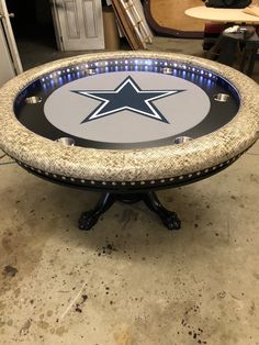 a table that has a star on it