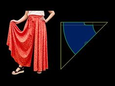 Skirt To Palazzo Pants Diy, Skirt Into Pants, Diy Palazzo Pants, Palazzo Pants Diy, Skirt Pants Pattern, Palazzo Pants Pattern, Divided Skirt, Trouser Pattern, Blouse Back Neck Designs