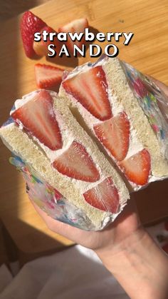 Strawberry Sando (Japanese Fruit Sandwich) Recipe Video Japanese Fruit Sandwich Recipe, Japanese Fruit Sandwich, Strawberry Sando, Japanese Fruit, Fruit Sandwich, Resipi Kek, Video Food, Homemade Cookbook, Sweet Dishes Recipes