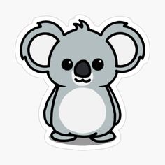 a cartoon koala sticker on a white background