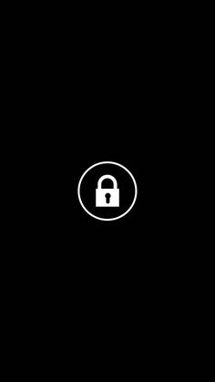 a black background with a white circle and a lock on the center, in the middle